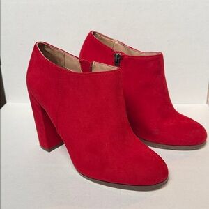 Red Suede Ankle Boots